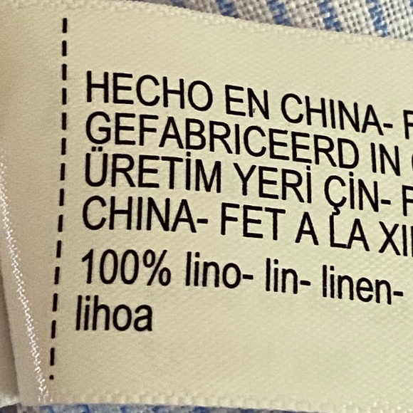 Massimo Dutti Blue/White Striped 100% Linen Flowing Shirt. Size L. - Picture 8 of 10